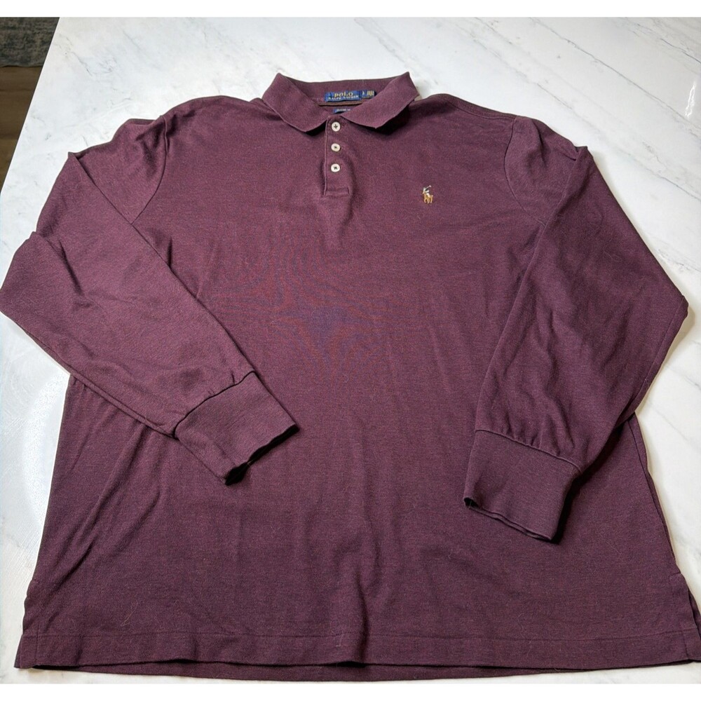 Polo Ralph Lauren Classic Fit L/S Shirt L Burgundy Americana Preppy Quiet Luxury